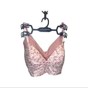 Lucky Brand pale pink/pink floral bralettes 36C